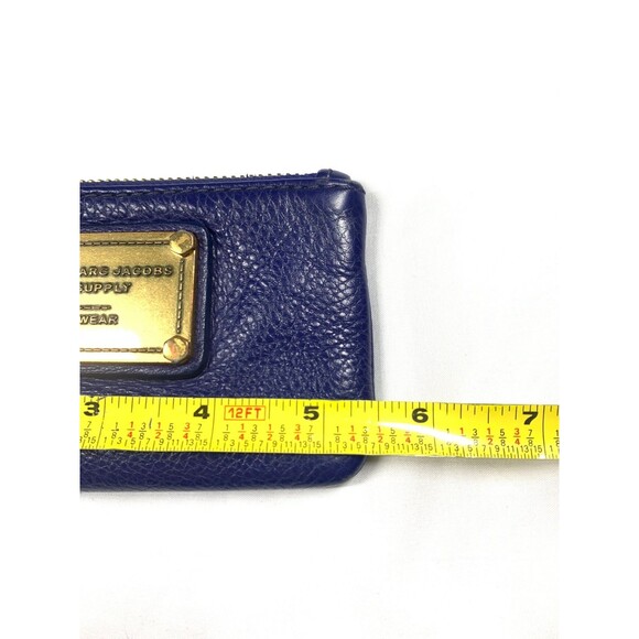 Marc by Marc Jacobs Coin Purse Card Case Cobalt Blue and Gold Cow Leather - Picture 3 of 9